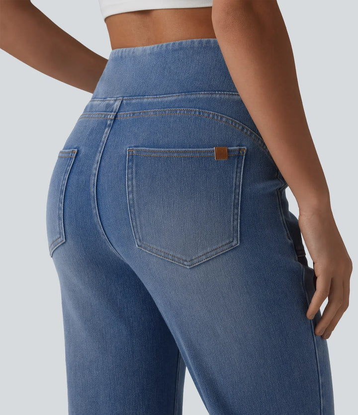 Halara Flex High Waisted Tummy Control Bootcut Casual Jeans with Pockets