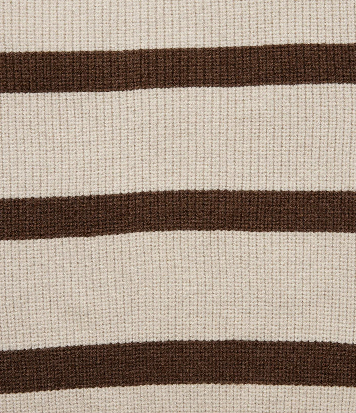 Round Neck Cold Shoulder Long Sleeve Stripe Work Jumper