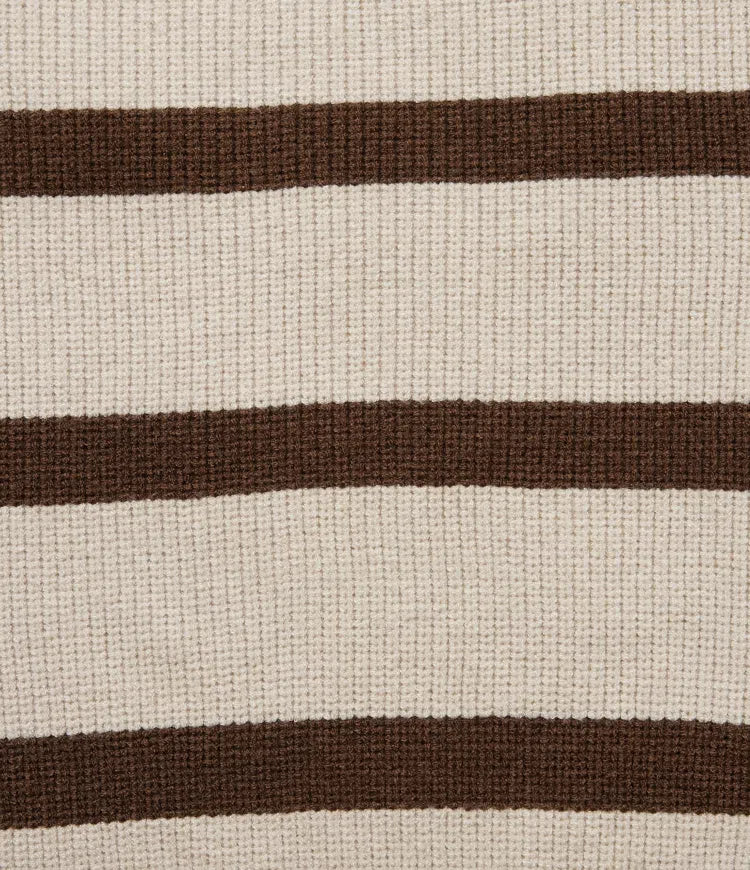 Round Neck Cold Shoulder Long Sleeve Stripe Work Jumper