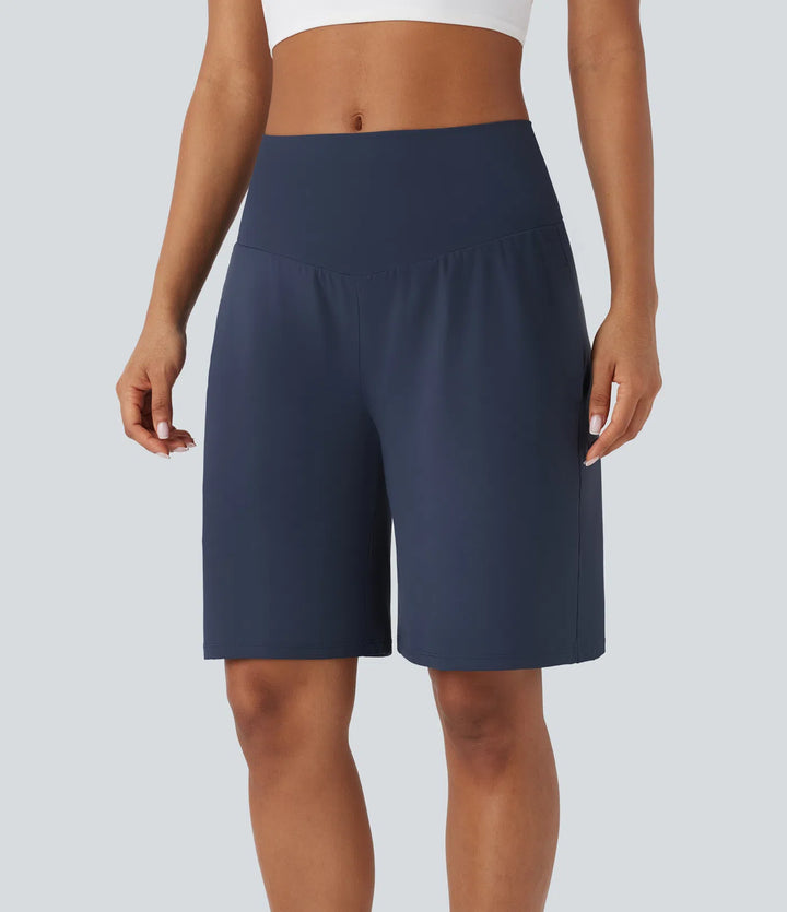SoftlyZero Airy High Waisted Pockets InstantCool Yoga Bermuda Shorts
