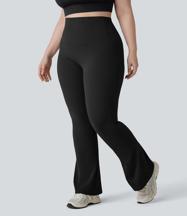 Halara UltraSculpt High Waisted Tummy Control Pocket Shaping Yoga Bootcut Plus Size Leggings