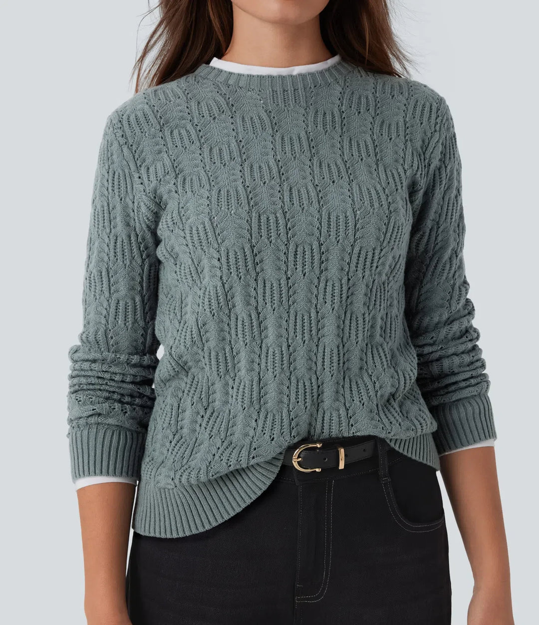 Round Neck Long Sleeve Casual Jumper