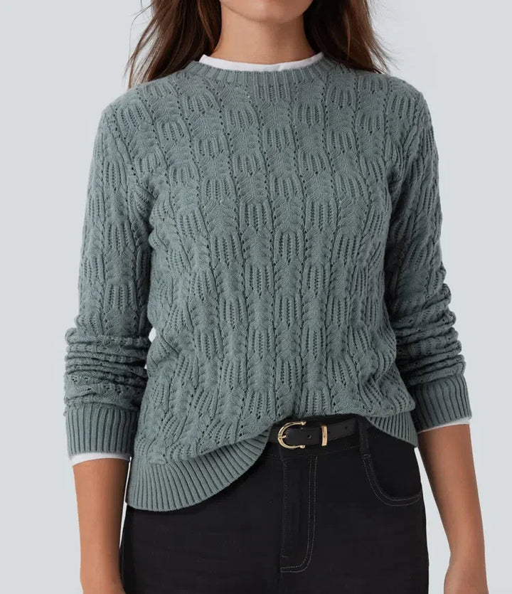 Round Neck Long Sleeve Casual Jumper
