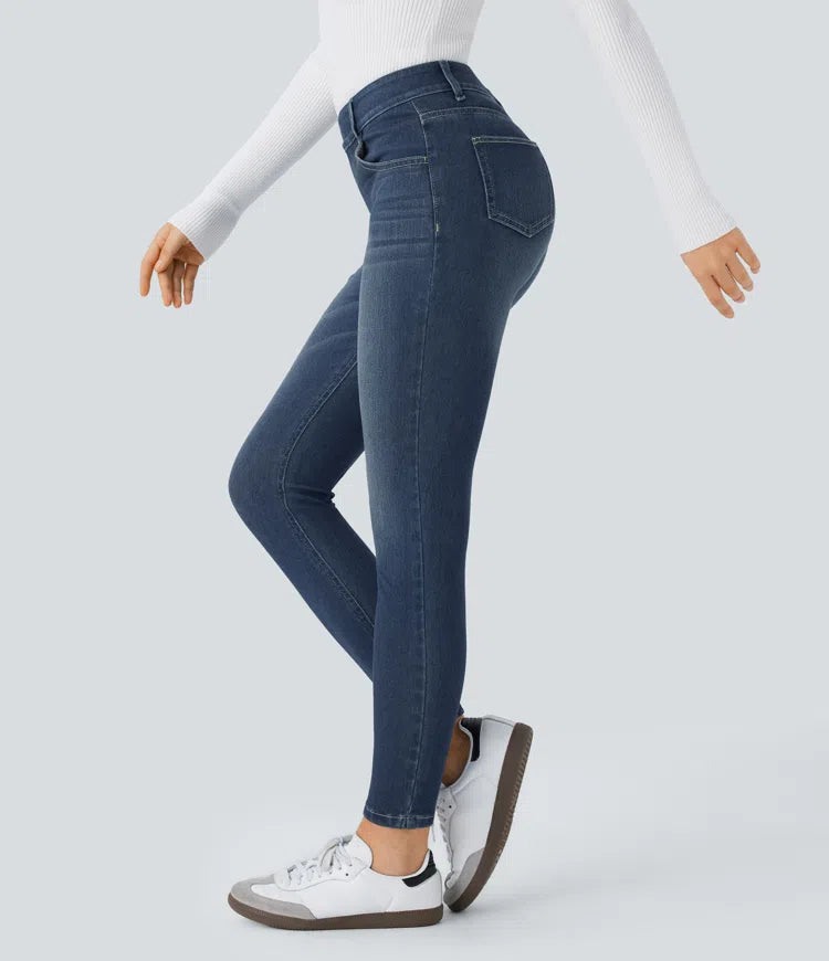 Halara Flex Mid Rise Pull On Pockets Casual Skinny Jeans