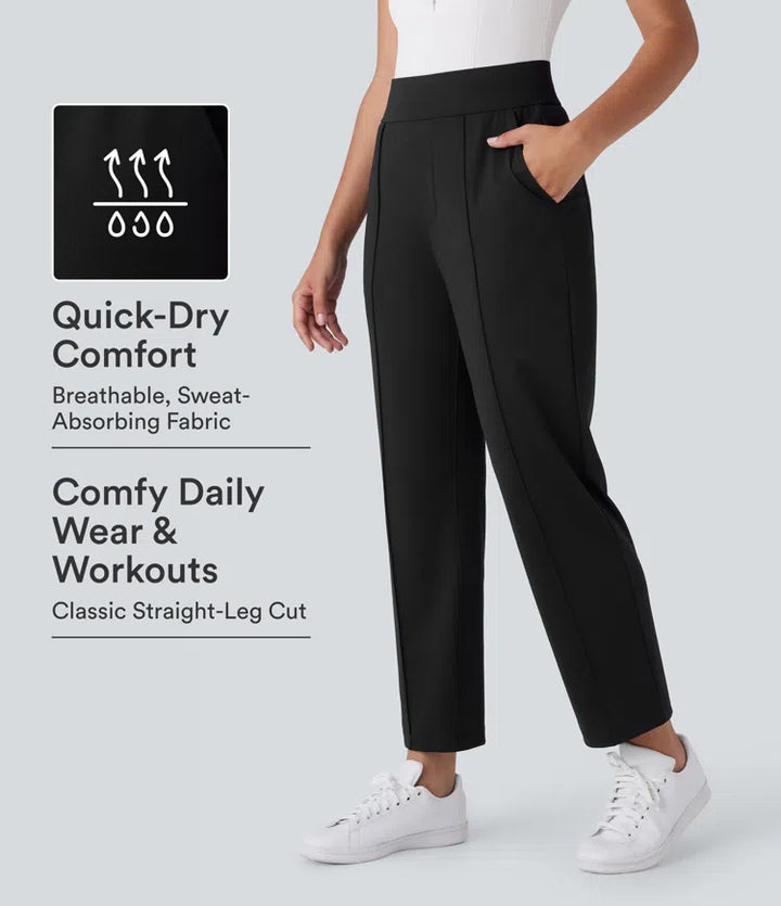 Mid High Waisted Pockets Quick Dry Golf Trousers-Golf Tee-UPF40+