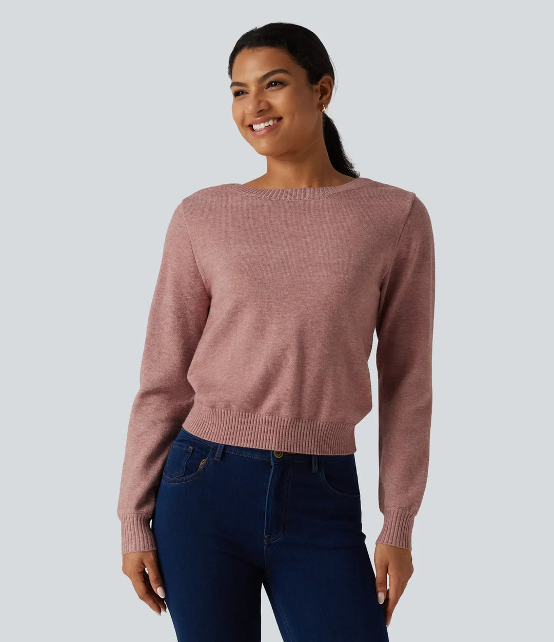 Round Neck Long Sleeve Twisted Casual Jumper
