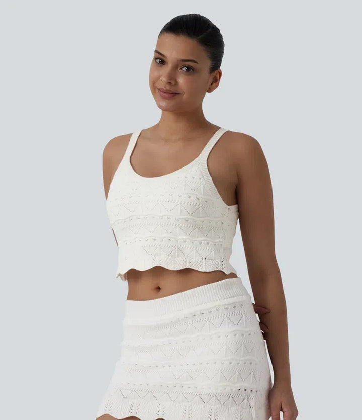 Round Neck Cropped Jumper Vest