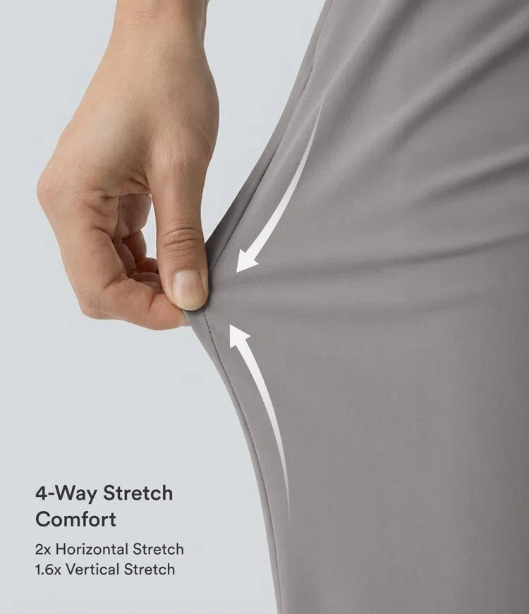 Halara Flex High Waisted Body Sculpt Waist-Slimming Pocket Wide Leg Micro Waffle Work Trousers