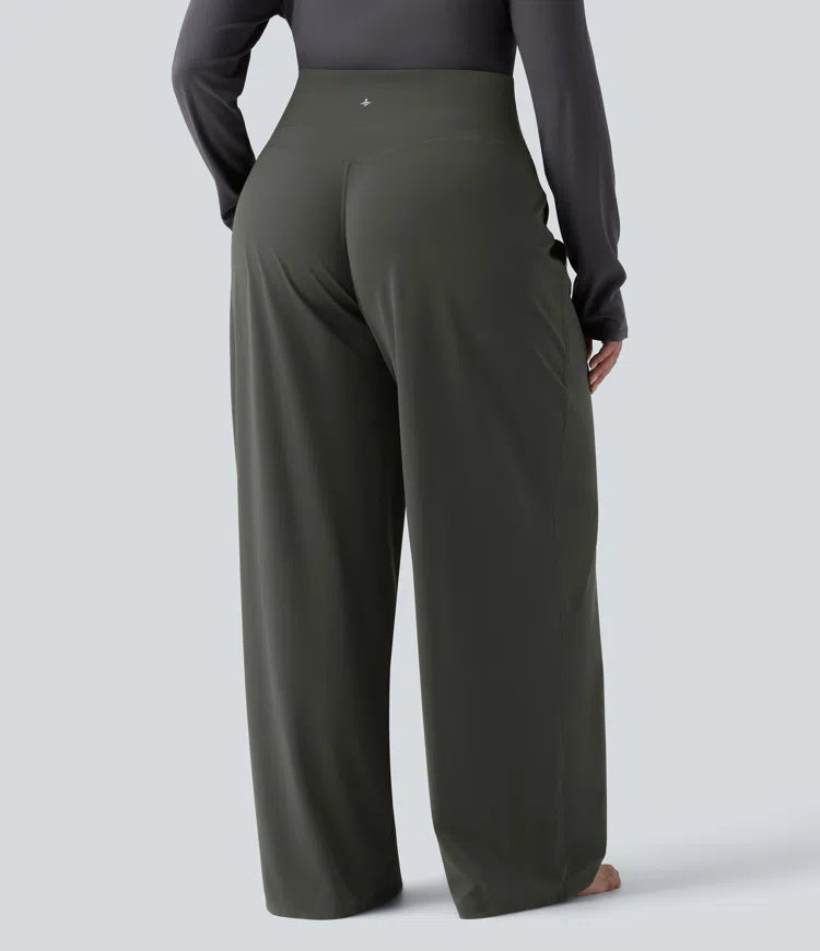 Halara UltraSculpt High Waisted Tummy Control Straight Leg Yoga Plus Size Trousers with Pockets