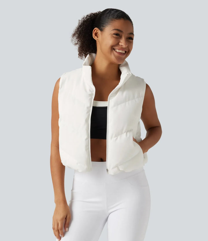 PuffFlex 3-in-1 Mock Neck Slim Causal Puffer Jacket with Pockets