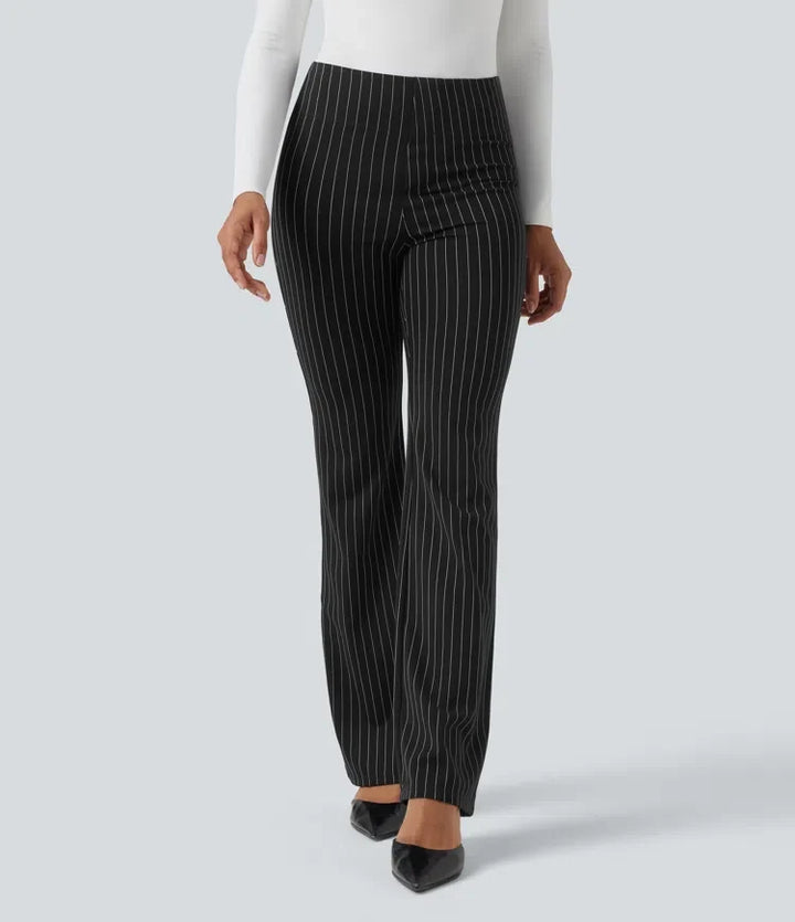 Halara Flex High Waisted Striped Work Flare Trousers with Pockets