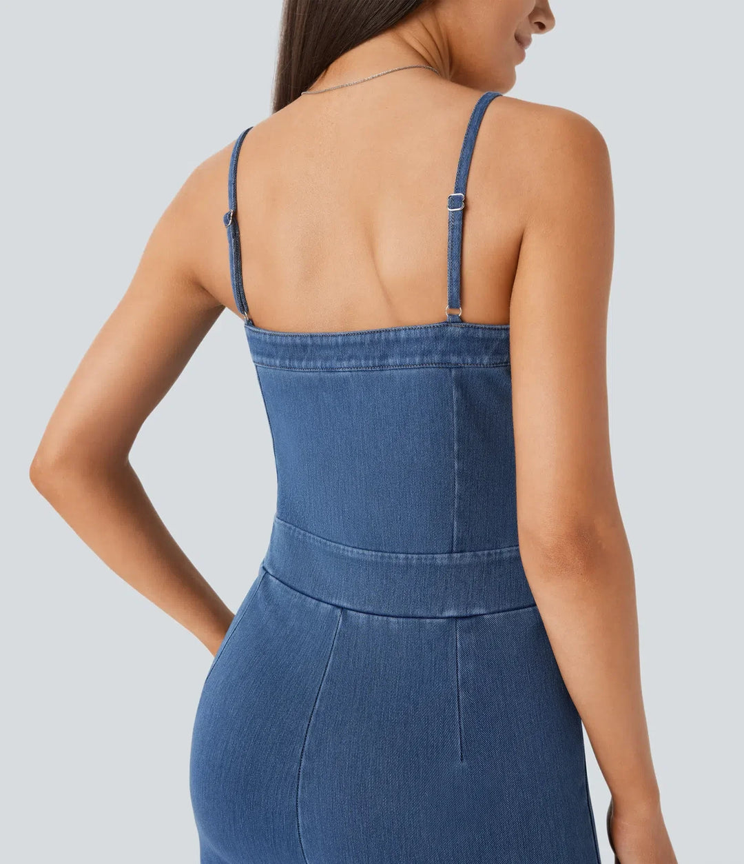 Halara Flex Washed Denim Casual Jumpsuit