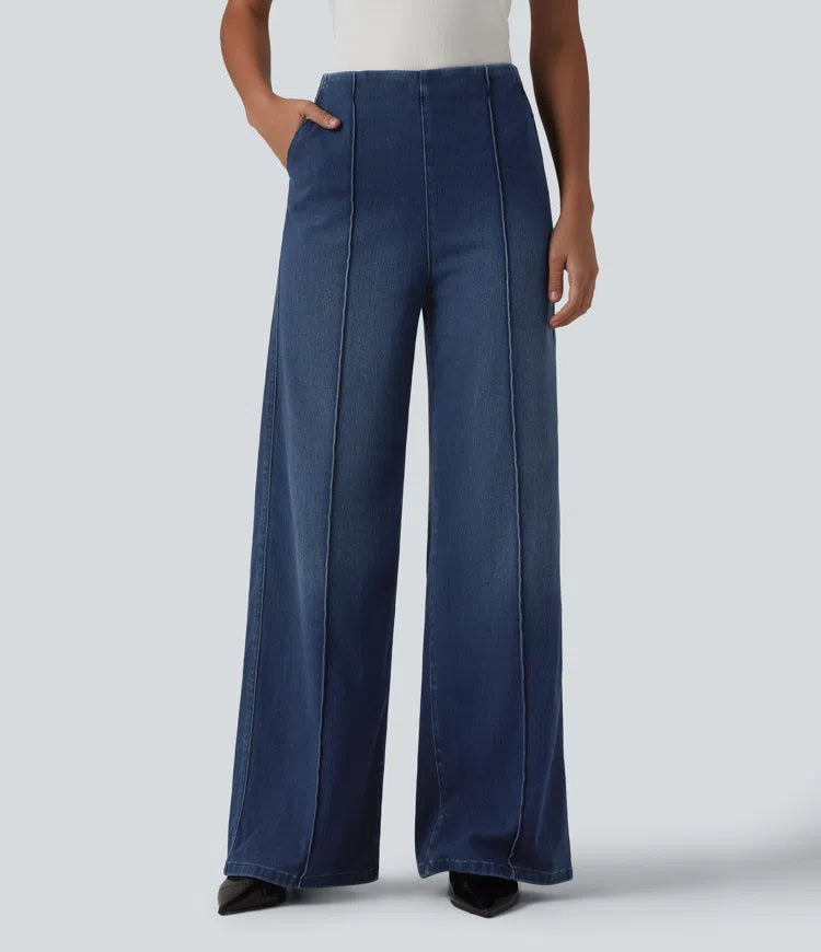 Halara Flex High Waisted Wide Leg Work Jeans with Pockets