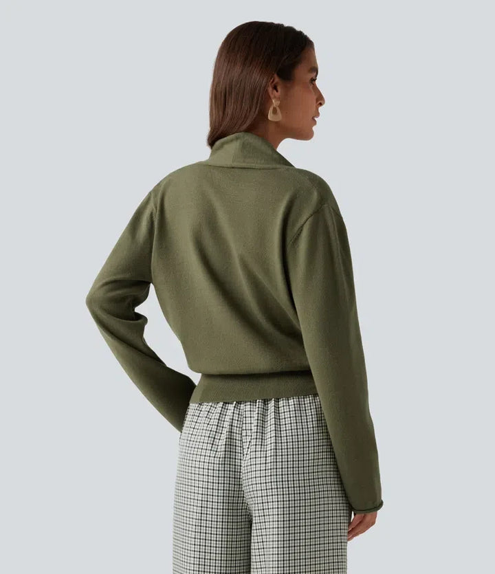 V Neck Long Sleeve Casual Jumper