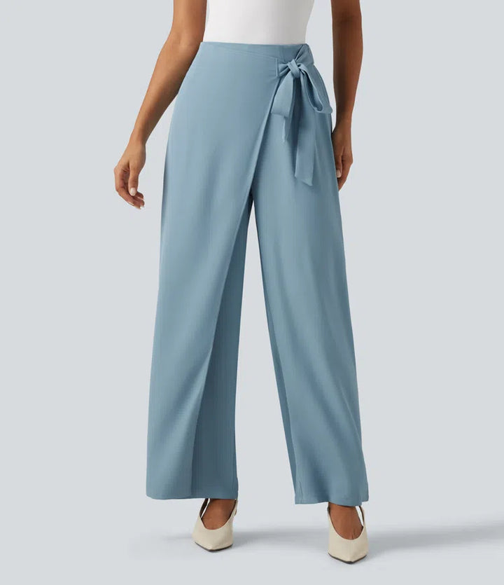 Halara Flex High Waisted Tie Side Wide Leg Work Trousers