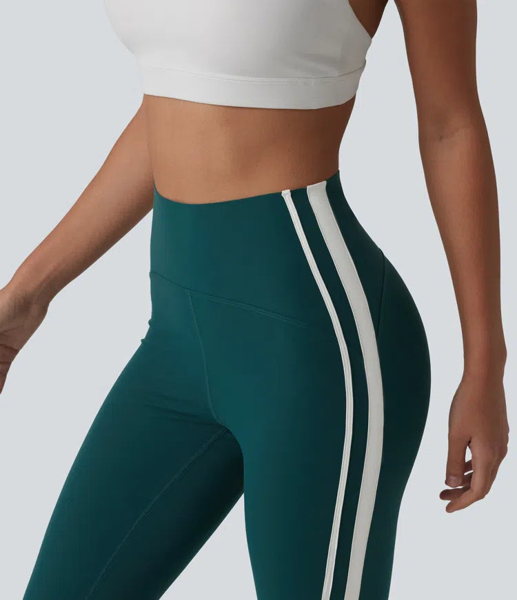 Halara Ultrasculpt High-waisted Tummy Control Side Stripe Yoga 7/8 Leggings