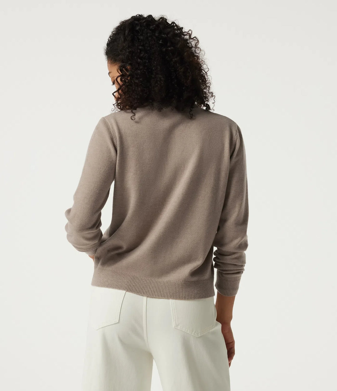 Round Neck Long Sleeve Work Cardigan