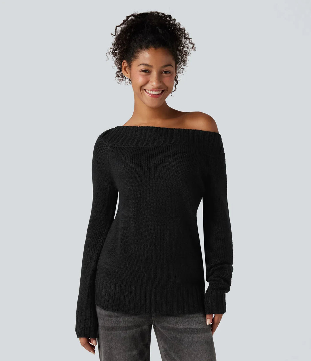 One Shoulder Long Sleeve Casual Jumper