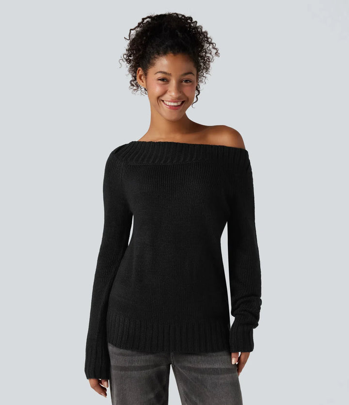 One Shoulder Long Sleeve Casual Jumper