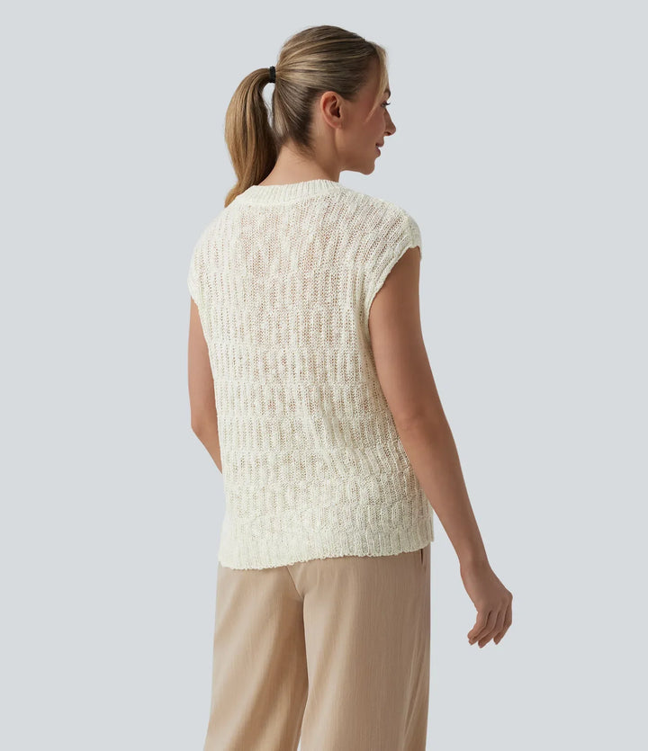 V-neck Cap Sleeve Resort Jumper