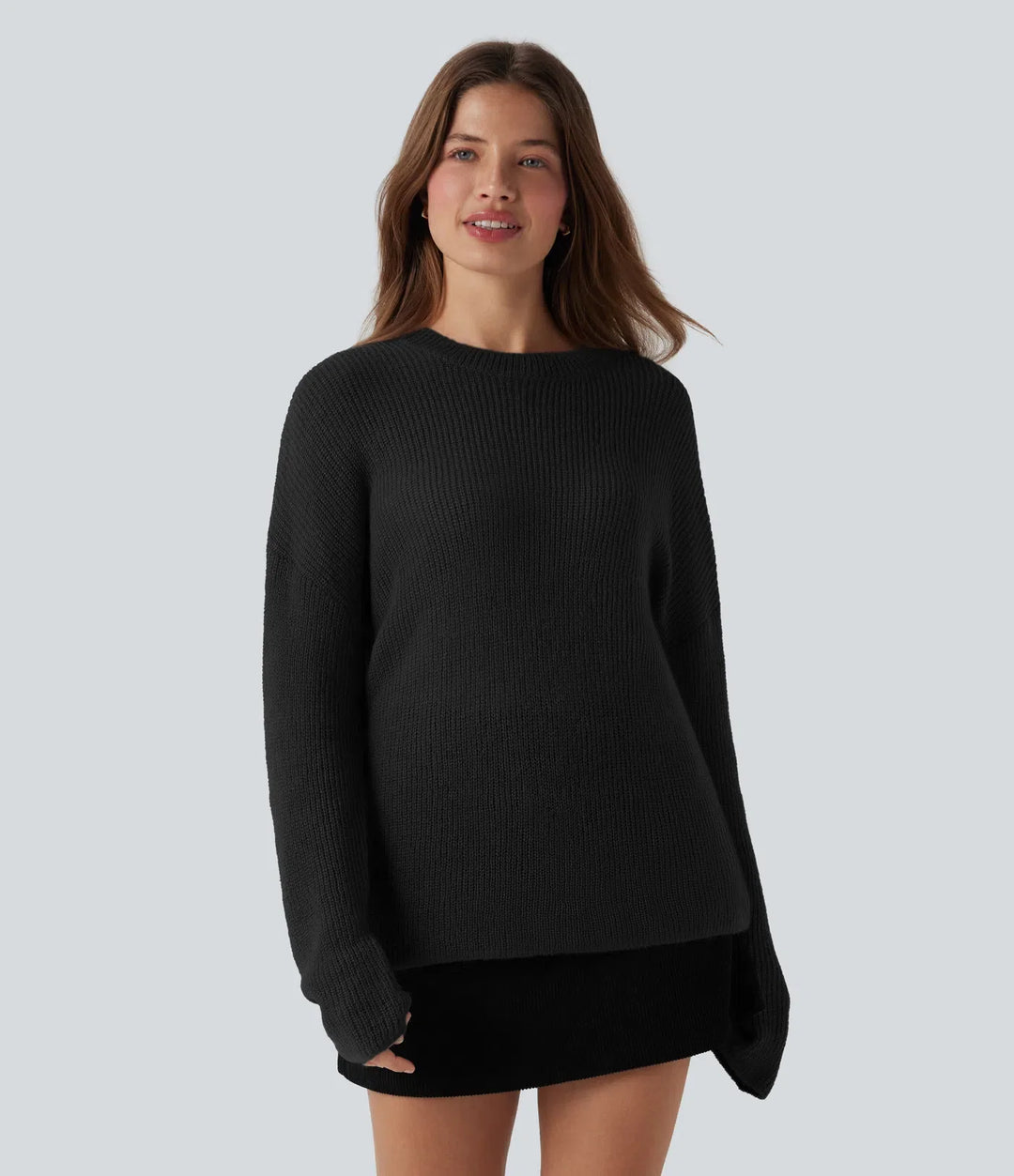 Dropped Shoulder Long Sleeve Casual Jumper