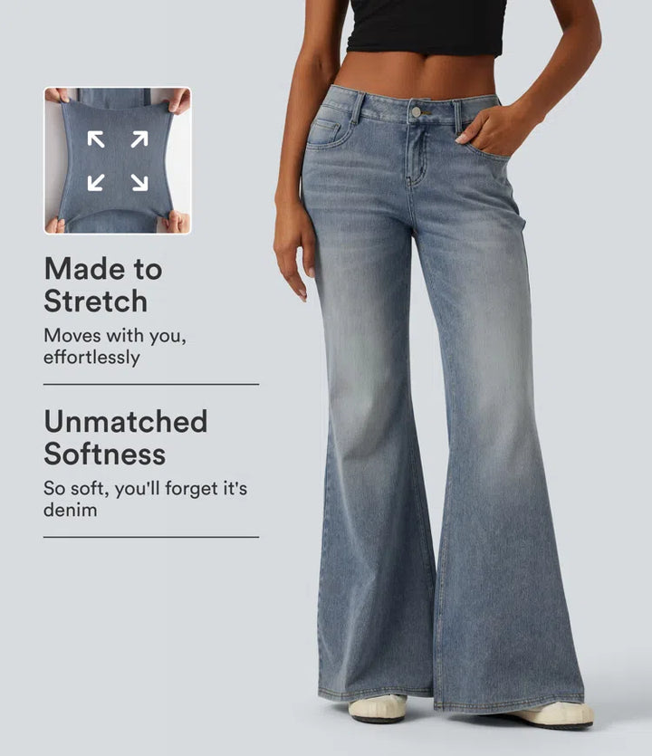 Halara Flex Low Rise Flare Casual Jeans with Pockets