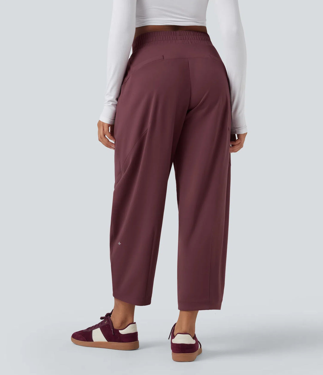 DayStretch Mid Rise Casual Barrel Leg 7/8 Trousers with Pockets