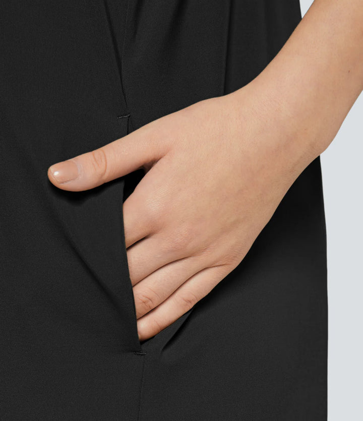 Spaghetti Pocket Solid Wide Leg Casual Jumpsuit
