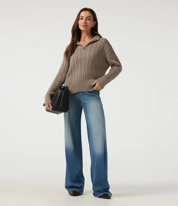 Mock Neck Long Sleeve Work Jumper