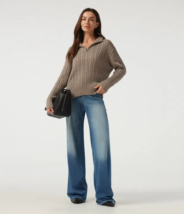 Mock Neck Long Sleeve Work Jumper