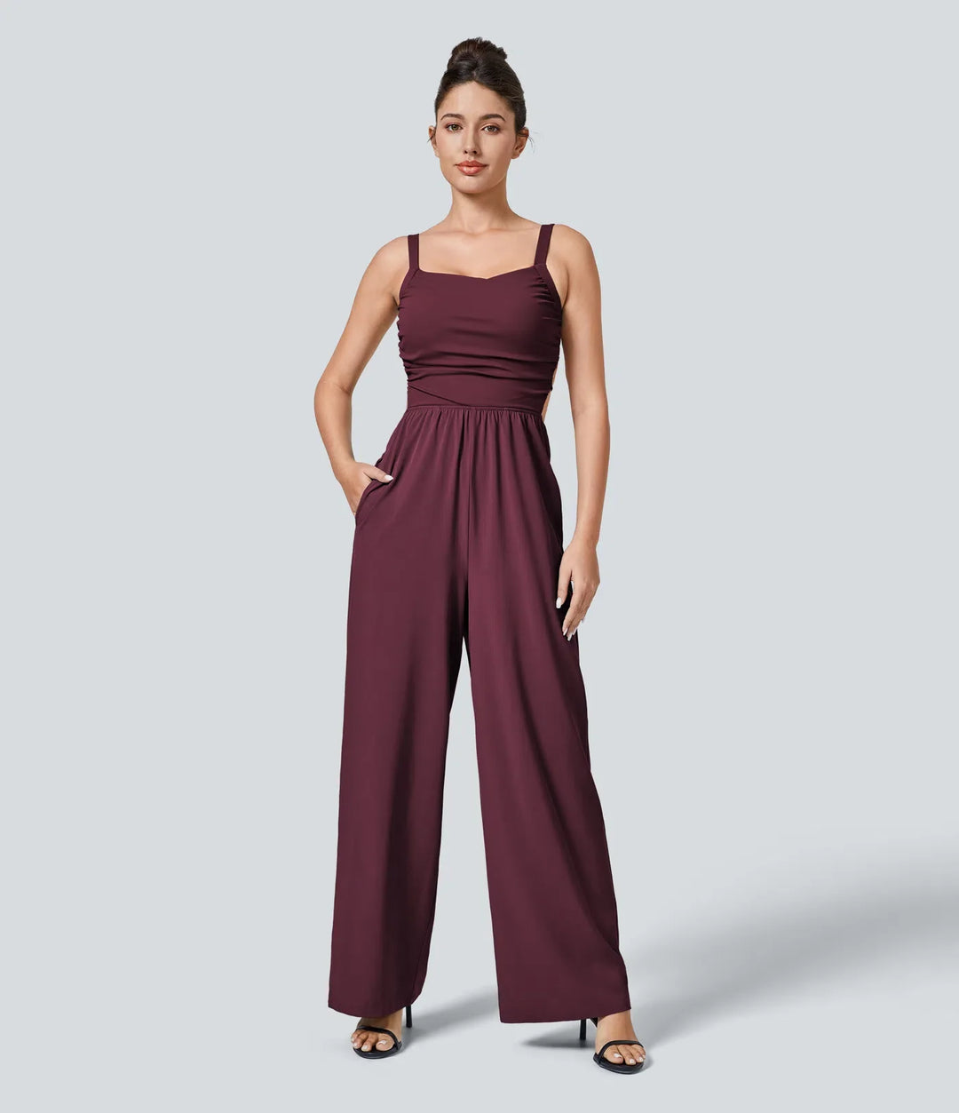 Breezeful Lace Up Pocket Quick Dry Casual Jumpsuit