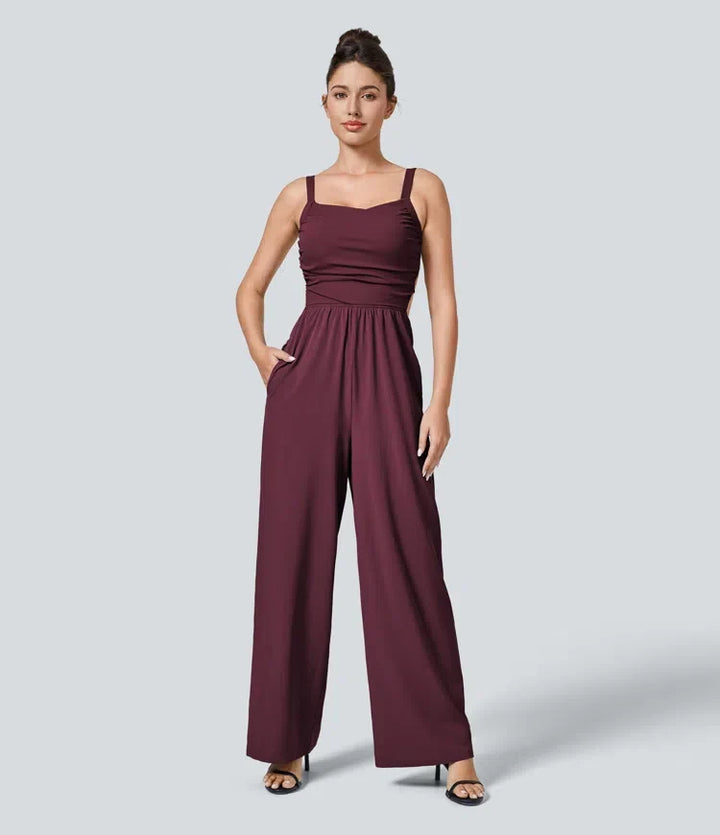 Breezeful Lace Up Pocket Quick Dry Casual Jumpsuit