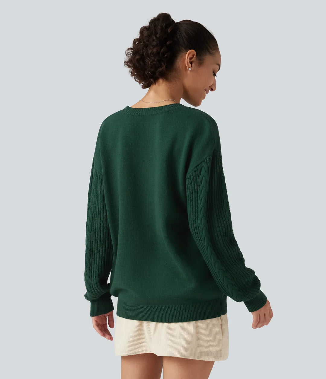 Round Neck Long Sleeve Relaxed Work Jumper