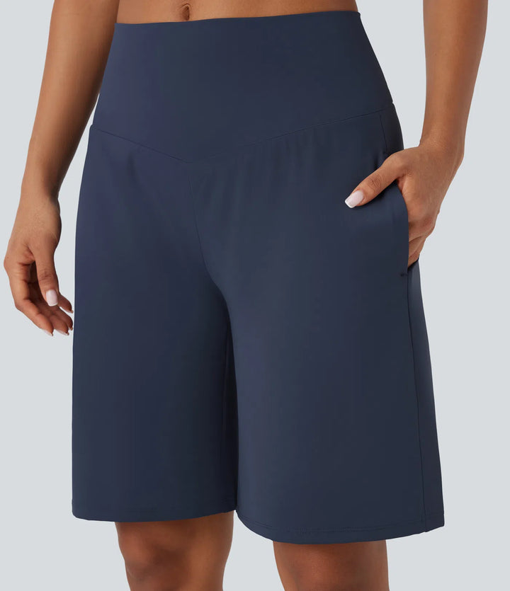 SoftlyZero Airy High Waisted Pockets InstantCool Yoga Bermuda Shorts