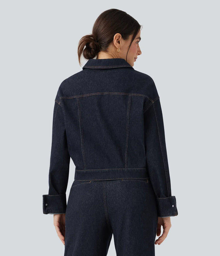 Halara Flex Collar Long Sleeve Denim Casual Jacket