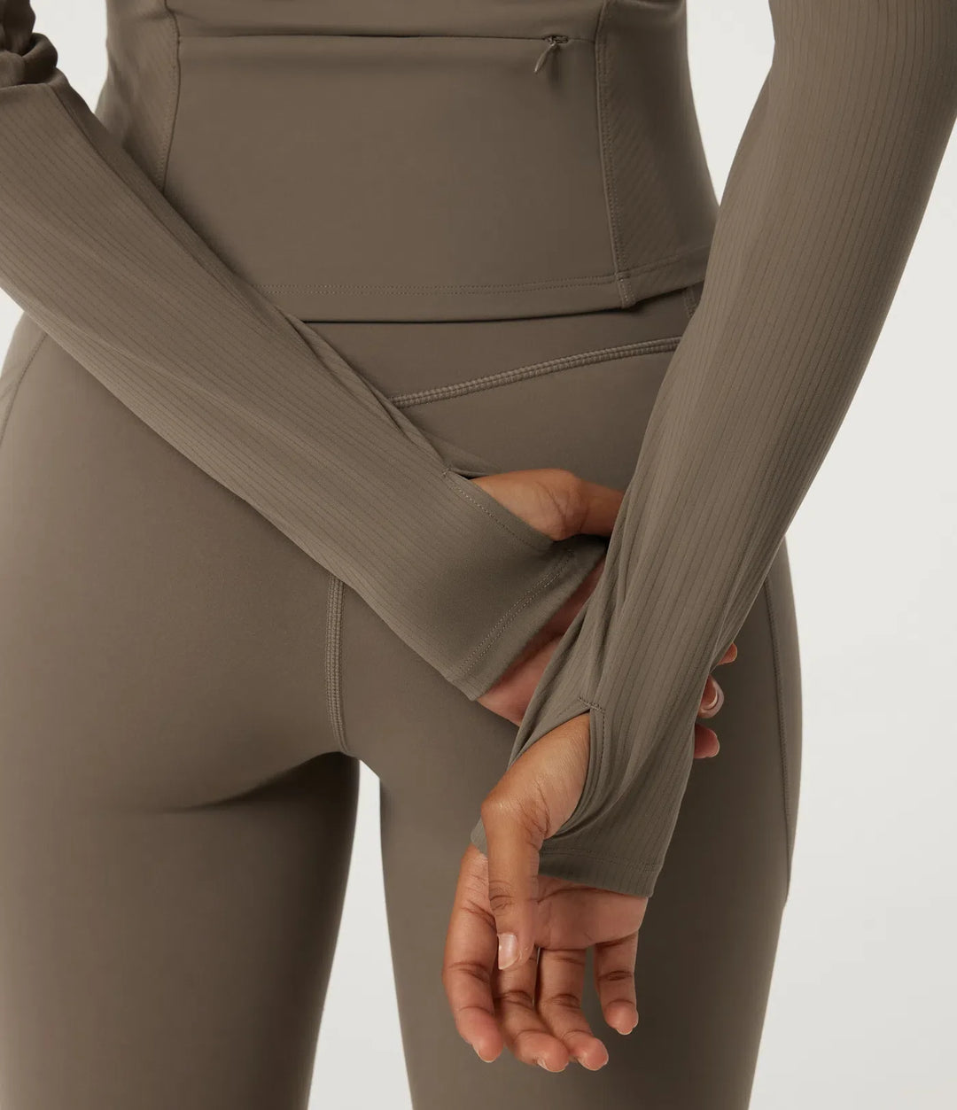 Halara UltraSculpt Mock Neck Long Sleeve Yoga Curvy Jacket with Thumbholes and Pockets