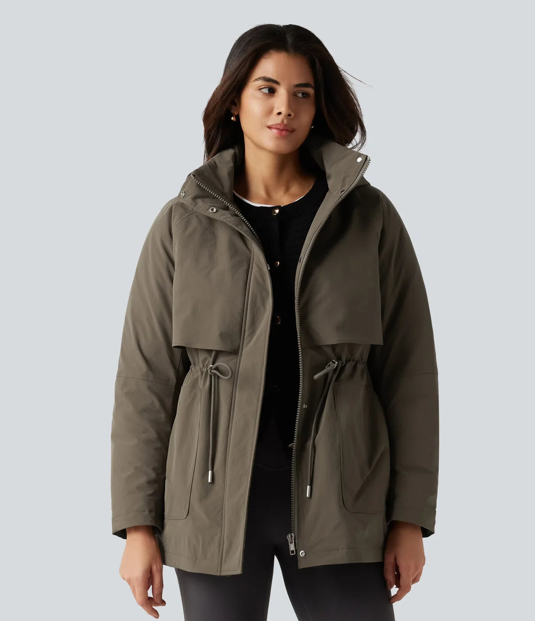 Hooded Long Sleeve Casual Padded Jacket with Pockets