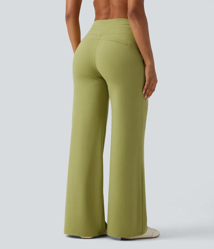 Halara UltraSculpt High Waisted Drawstring Straight Leg Yoga Trousers with Pockets