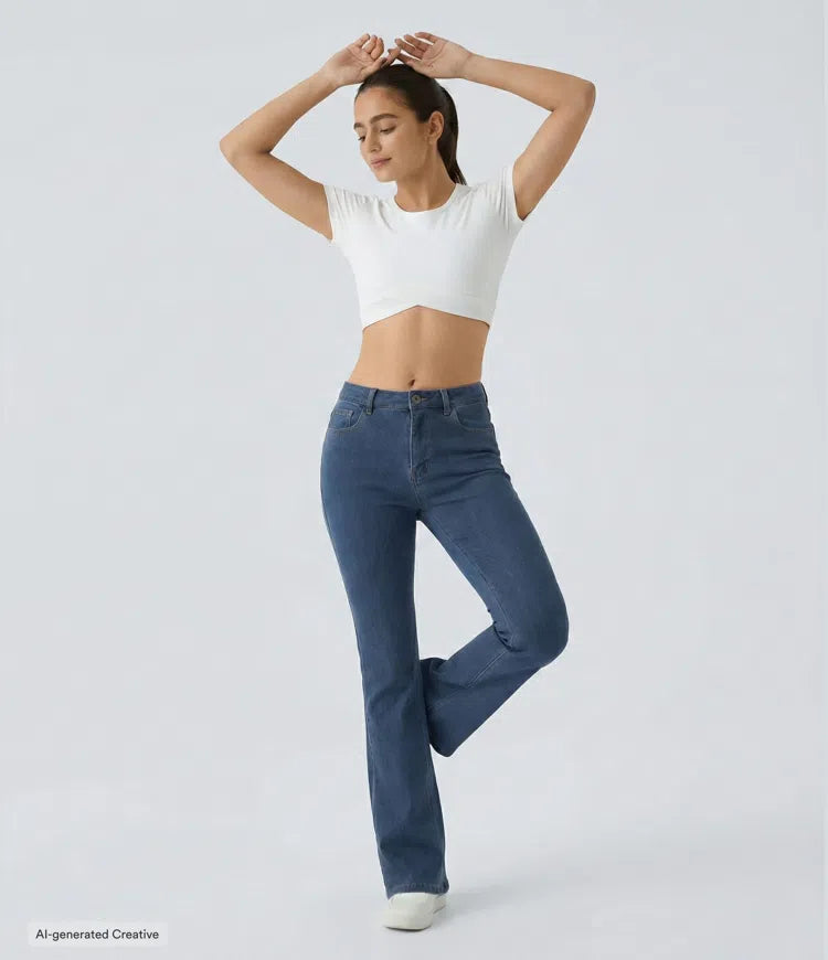 Halara Flex Mid Rise Pockets Casual Bootcut Jeans
