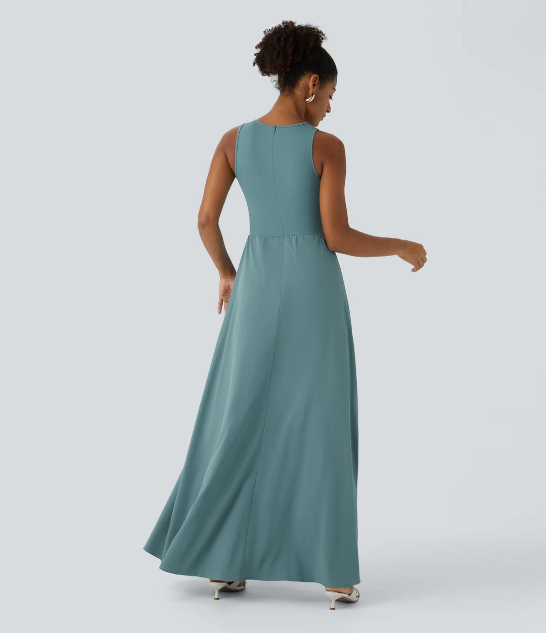 Breezeful Zipper Sleeveless Pocket Contrast Quick Dry Jumpsuit