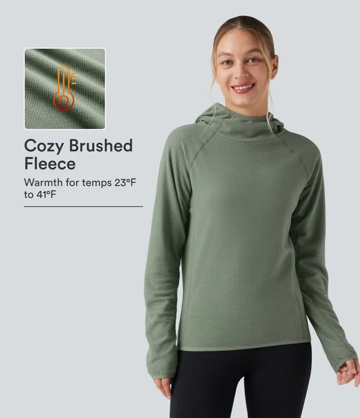 Hooded Long Sleeve Fleece Casual Sweatshirt with Pocket