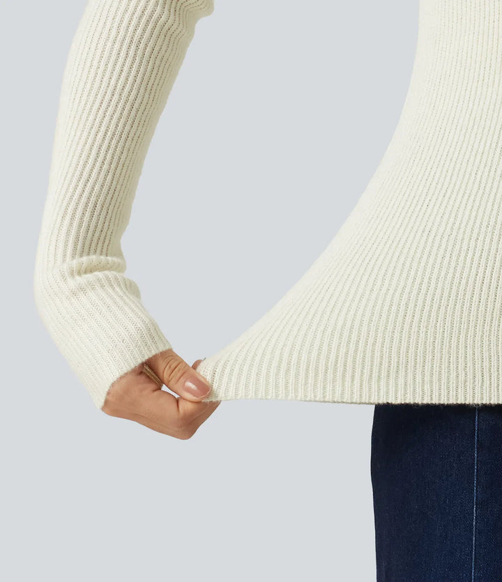 Round Neck Long Sleeve 2-in-1 Slim Casual Jumper
