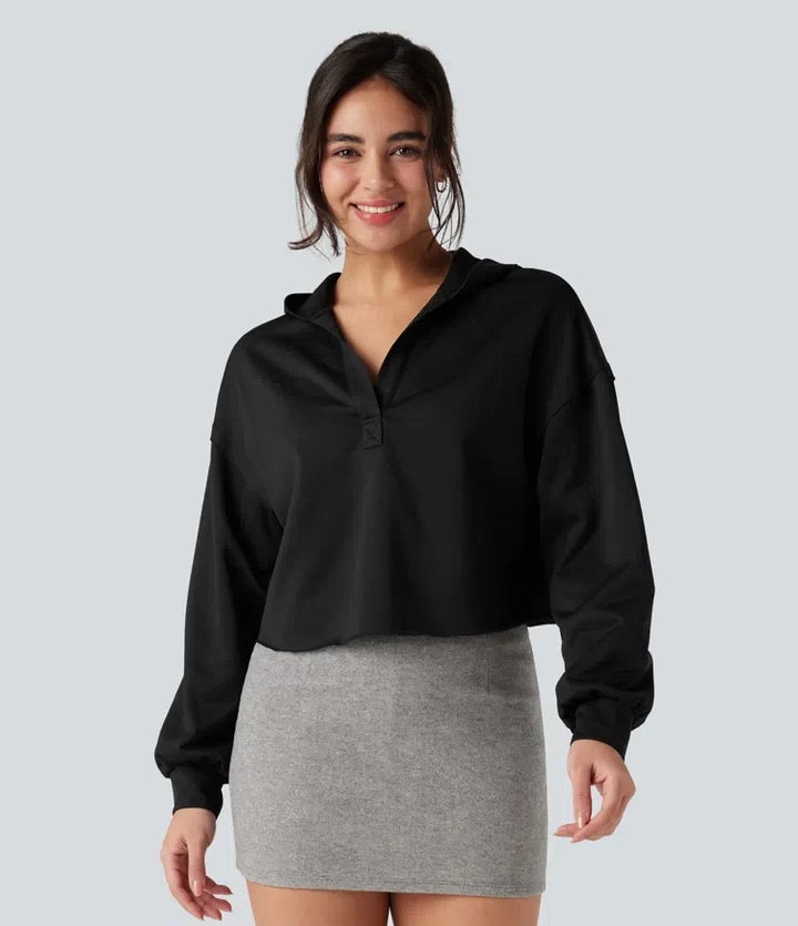 Hooded Long Sleeve Relaxed Casual Sweatshirt