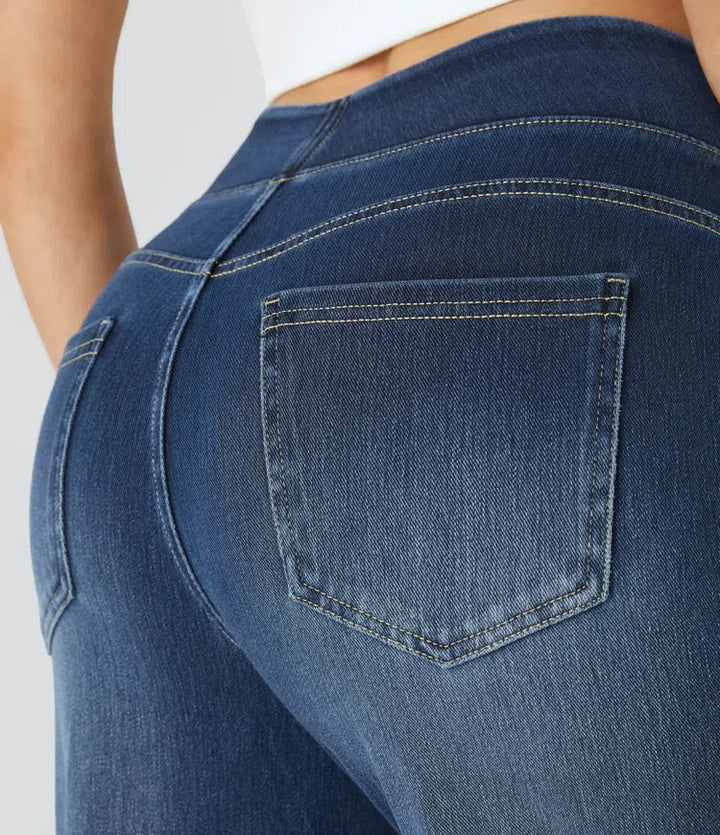 Halara Flex High Waisted Pockets Baggy Wide Leg Washed Casual Jeans