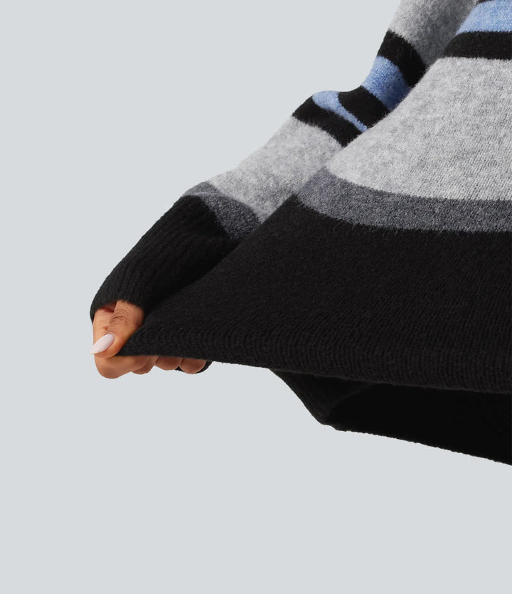 Round Neck Long Sleeve Striped Casual Jumper