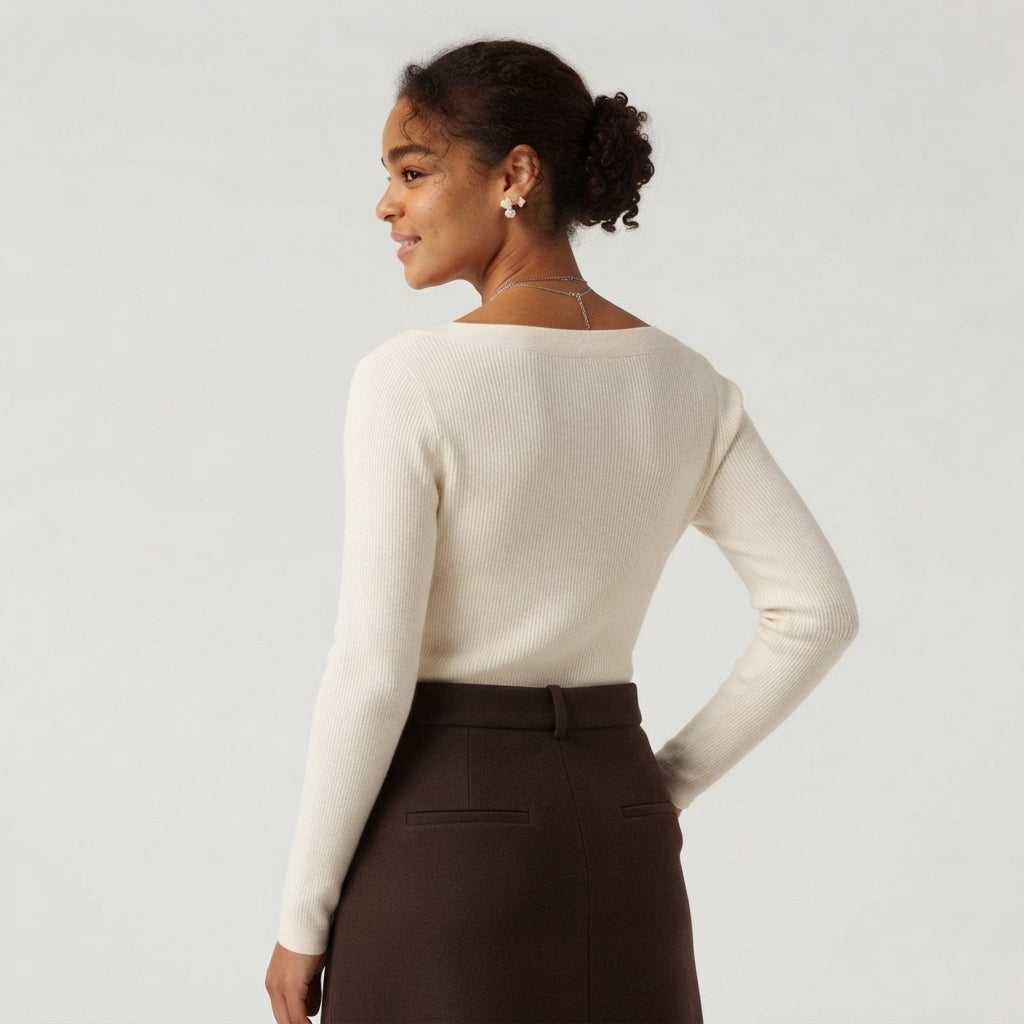 Boat Neck Long Sleeve Work Jumper