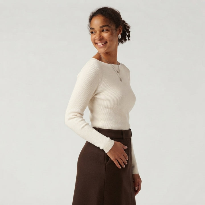 Boat Neck Long Sleeve Work Jumper