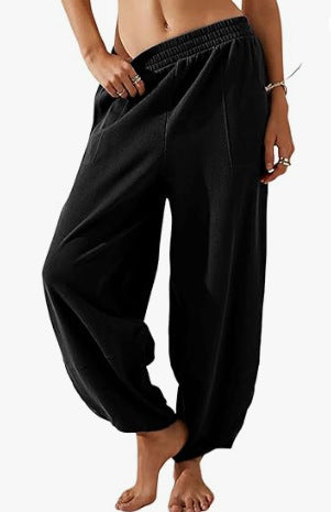 HIgh Waisted Ruched Balloon Casual Joggers with Pockets