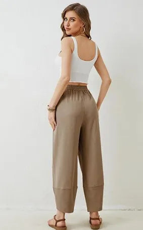 HIgh Waisted Ruched Balloon Casual Joggers with Pockets
