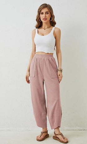 HIgh Waisted Ruched Balloon Casual Joggers with Pockets